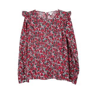 J. Crew‎ Cotton-blend ditsy floral poplin ruffle top Size S